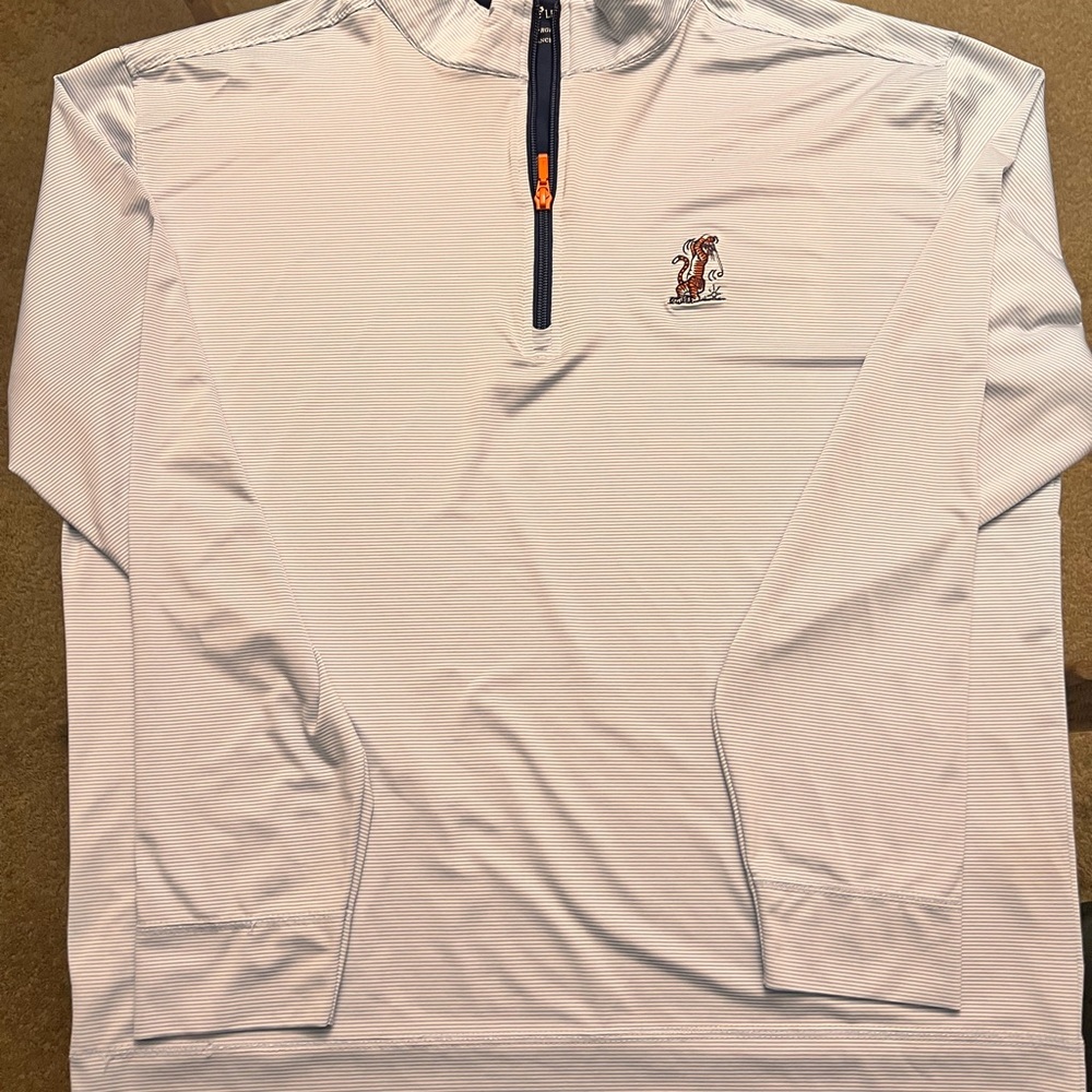 Auburn Golf Aubie Men's White Quarter-Zip Jacket